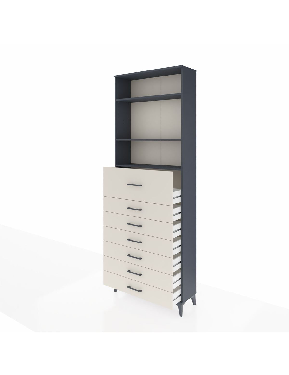 Arges Dolap 3 Raflı 7 Çekmeceli 88x30x243 - S33M130V4A