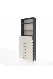 Arges Dolap 3 Raflı 7 Çekmeceli 88x30x243 Antrasit-Aytaşı