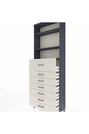 Arges Dolap 3 Raflı 7 Çekmeceli 88x30x243 Antrasit-Aytaşı