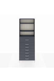 Arges Dolap 3 Raflı 7 Çekmeceli 88x30x243 Antrasit-Antrasit