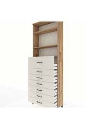 Arges Dolap 3 Raflı 7 Çekmeceli 88x30x243 Çam-Aytaşı