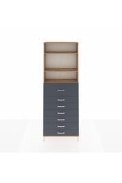 Arges Dolap 3 Raflı 7 Çekmeceli 88x30x243 Çam-Antrasit