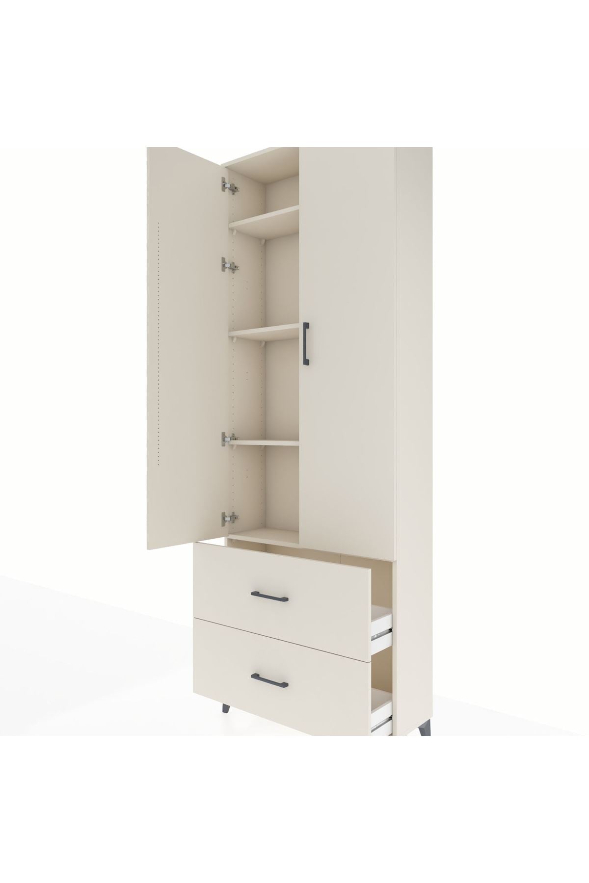 Arges Dolap 4 Raflı 2 Çekmeceli 2 Kapaklı 88x30x243 Aytaşı-Aytaşı