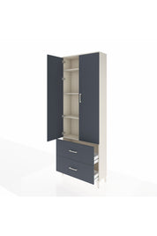 Arges Dolap 4 Raflı 2 Çekmeceli 2 Kapaklı 88x30x243 Aytaşı-Antrasit