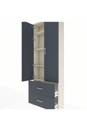 Arges Dolap 4 Raflı 2 Çekmeceli 2 Kapaklı 88x30x243 Aytaşı-Antrasit