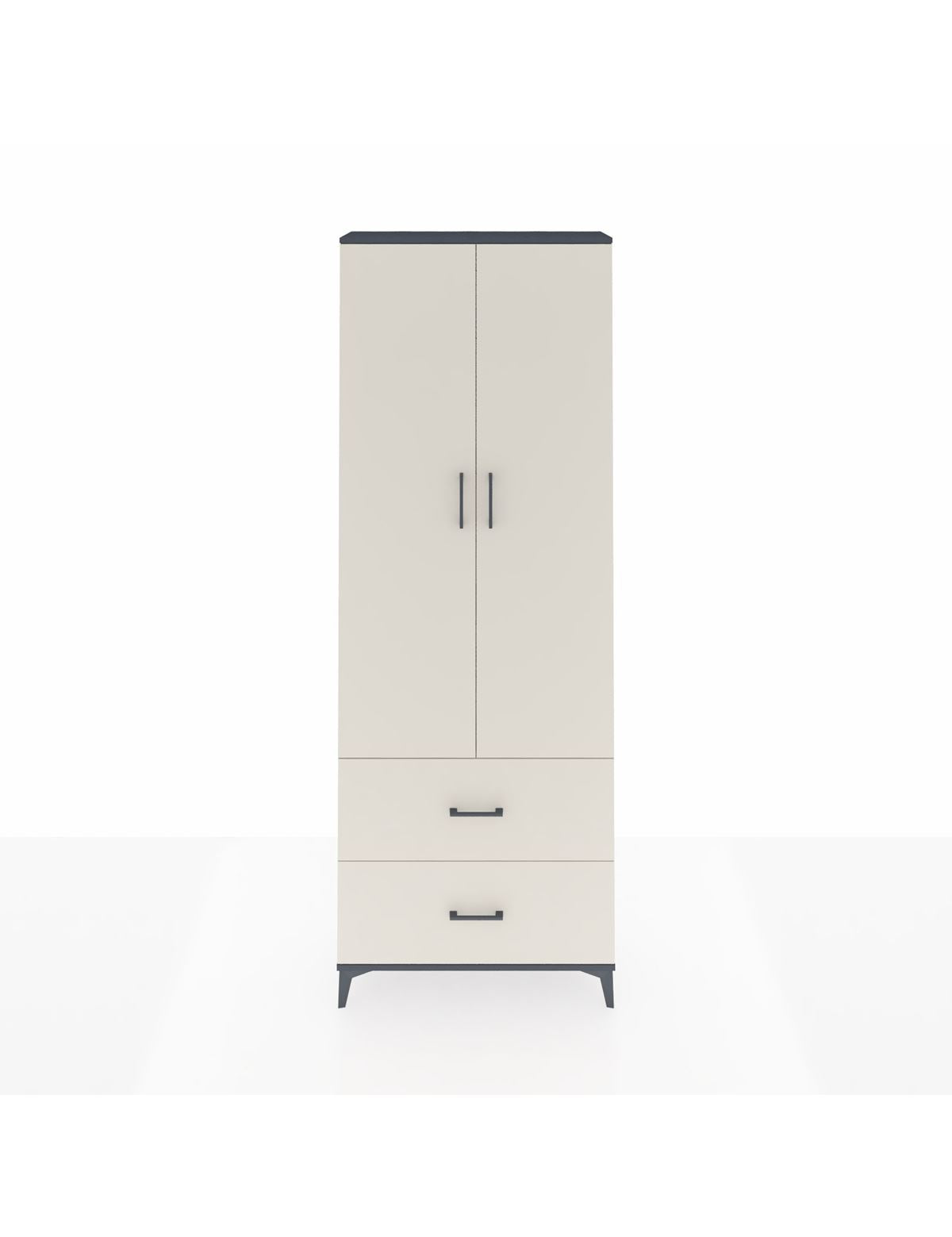 Arges Dolap 4 Raflı 2 Çekmeceli 2 Kapaklı 88x30x243 Antrasit-Aytaşı