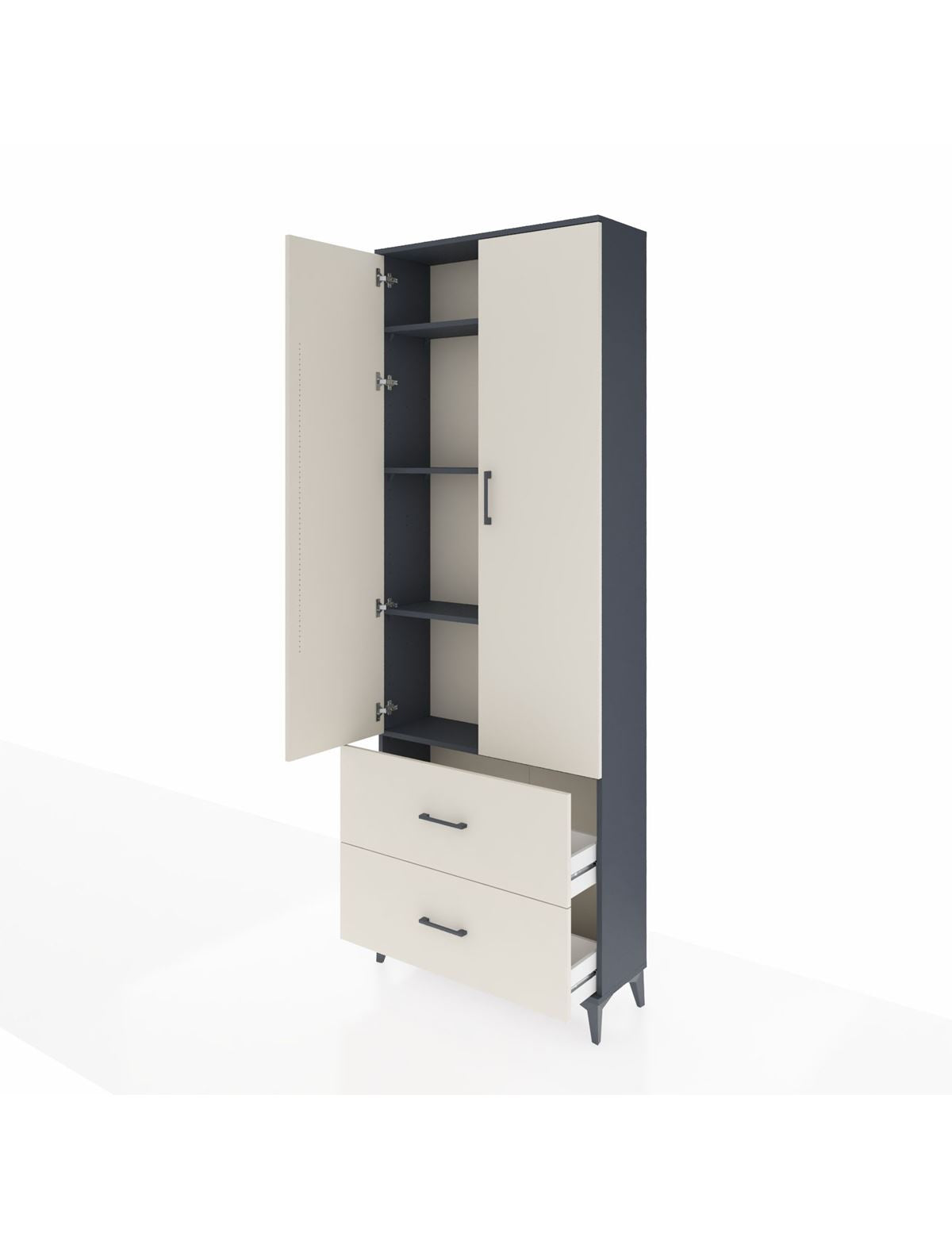 Arges Dolap 4 Raflı 2 Çekmeceli 2 Kapaklı 88x30x243 - S33M131V4A