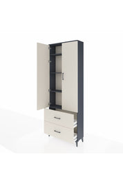 Arges Dolap 4 Raflı 2 Çekmeceli 2 Kapaklı 88x30x243 Antrasit-Aytaşı