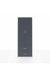 Arges Dolap 4 Raflı 2 Çekmeceli 2 Kapaklı 88x30x243 Antrasit-Antrasit