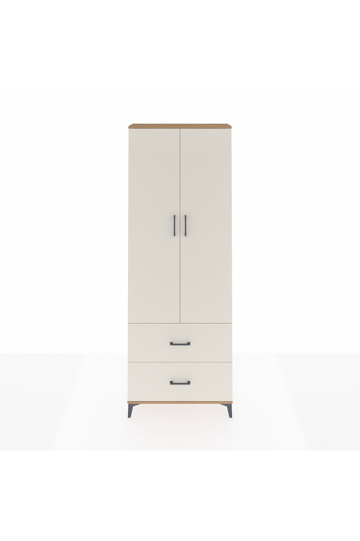 Arges Dolap 4 Raflı 2 Çekmeceli 2 Kapaklı 88x30x243 Çam-Aytaşı