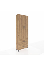 Arges Dolap 4 Raflı 2 Çekmeceli 2 Kapaklı 88x30x243 Çam-Çam