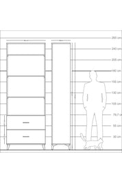 Arges Dolap 4 Raflı 2 Çekmeceli 88x30x243 Aytaşı-Aytaşı