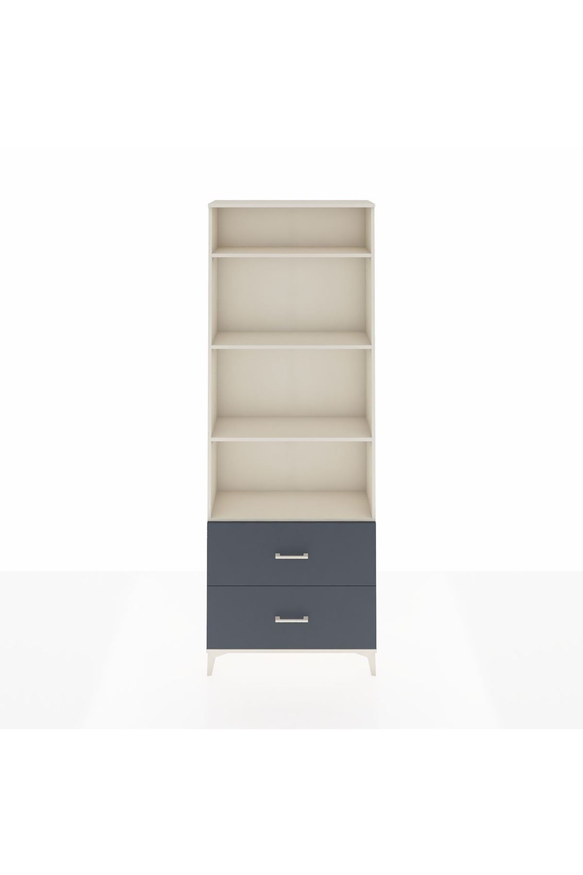 Arges Dolap 4 Raflı 2 Çekmeceli 88x30x243 Aytaşı-Antrasit