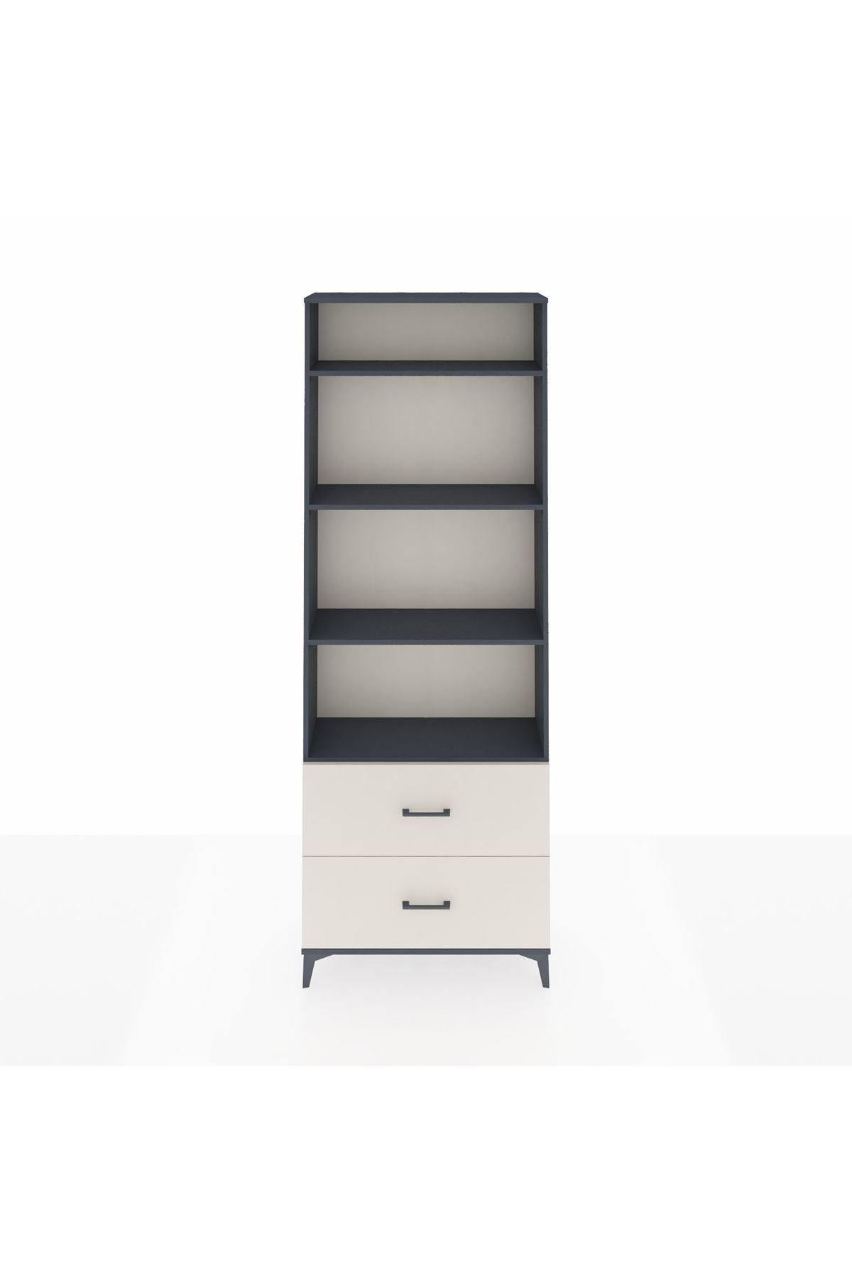Arges Dolap 4 Raflı 2 Çekmeceli 88x30x243 Antrasit-Aytaşı