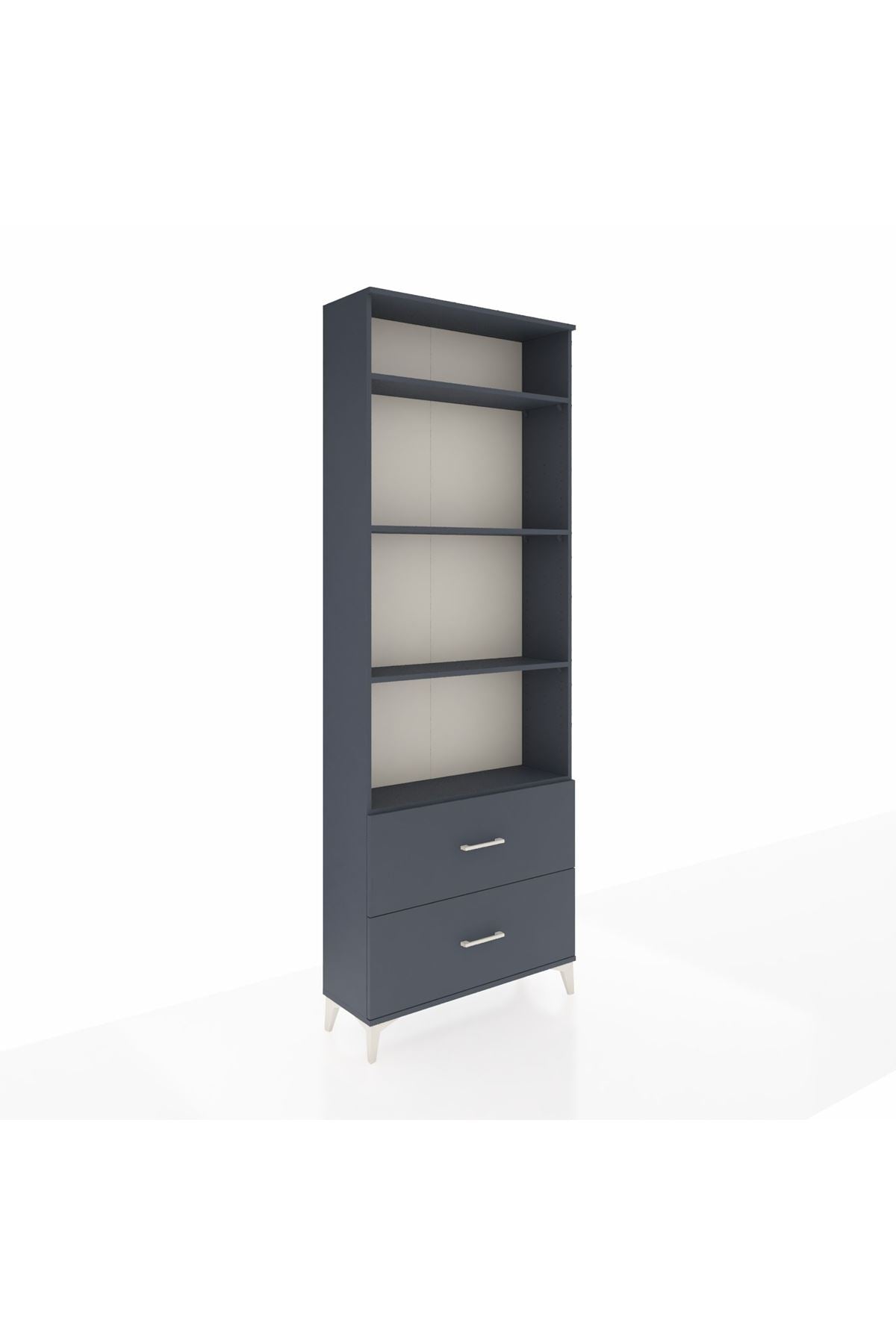 Arges Dolap 4 Raflı 2 Çekmeceli 88x30x243 Antrasit-Antrasit