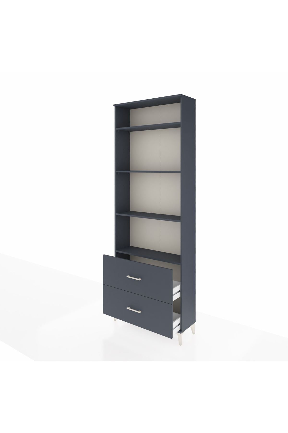 Arges Dolap 4 Raflı 2 Çekmeceli 88x30x243 Antrasit-Antrasit