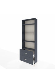 Arges Dolap 4 Raflı 2 Çekmeceli 88x30x243 Antrasit-Antrasit