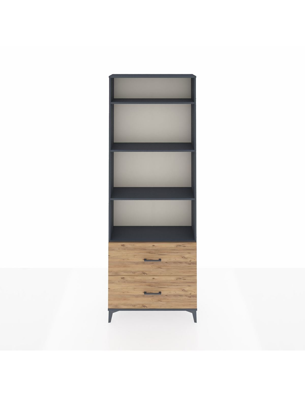 Arges Dolap 4 Raflı 2 Çekmeceli 88x30x243 Antrasit-Çam