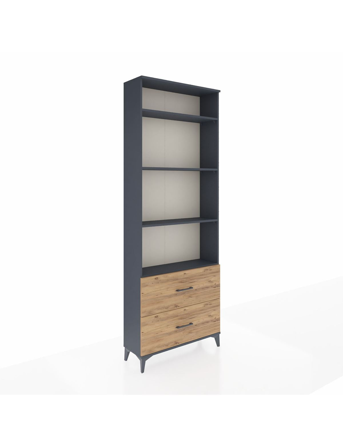 Arges Dolap 4 Raflı 2 Çekmeceli 88x30x243 Antrasit-Çam