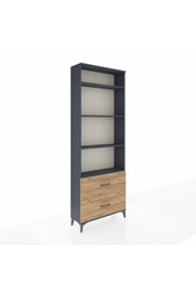 Arges Dolap 4 Raflı 2 Çekmeceli 88x30x243 Antrasit-Çam