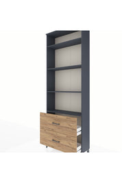 Arges Dolap 4 Raflı 2 Çekmeceli 88x30x243 Antrasit-Çam