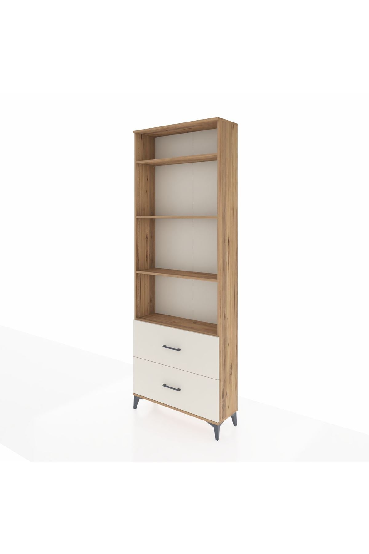 Arges Dolap 4 Raflı 2 Çekmeceli 88x30x243 Çam-Aytaşı