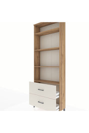 Arges Dolap 4 Raflı 2 Çekmeceli 88x30x243 Çam-Aytaşı