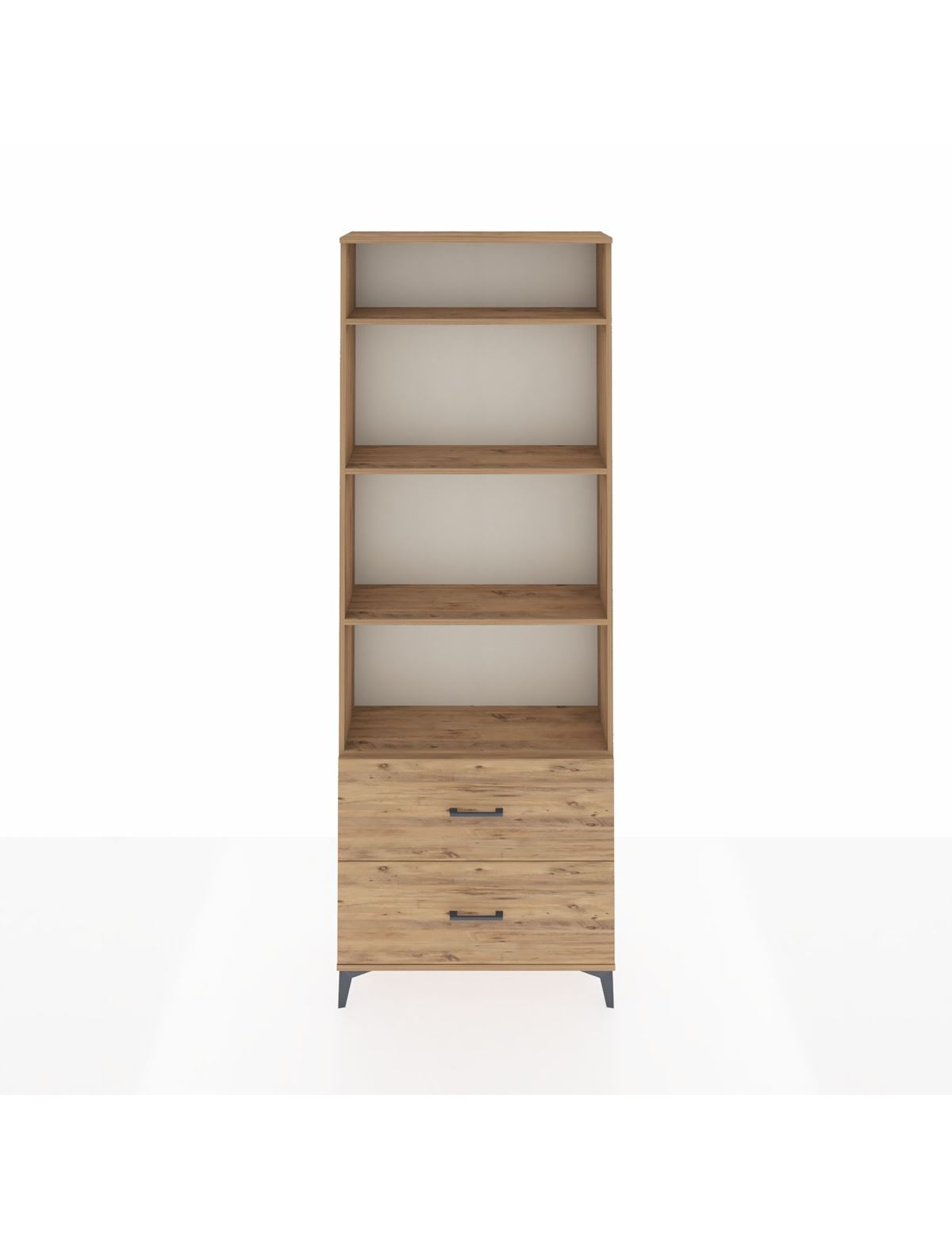 Arges Dolap 4 Raflı 2 Çekmeceli 88x30x243 Çam-Çam