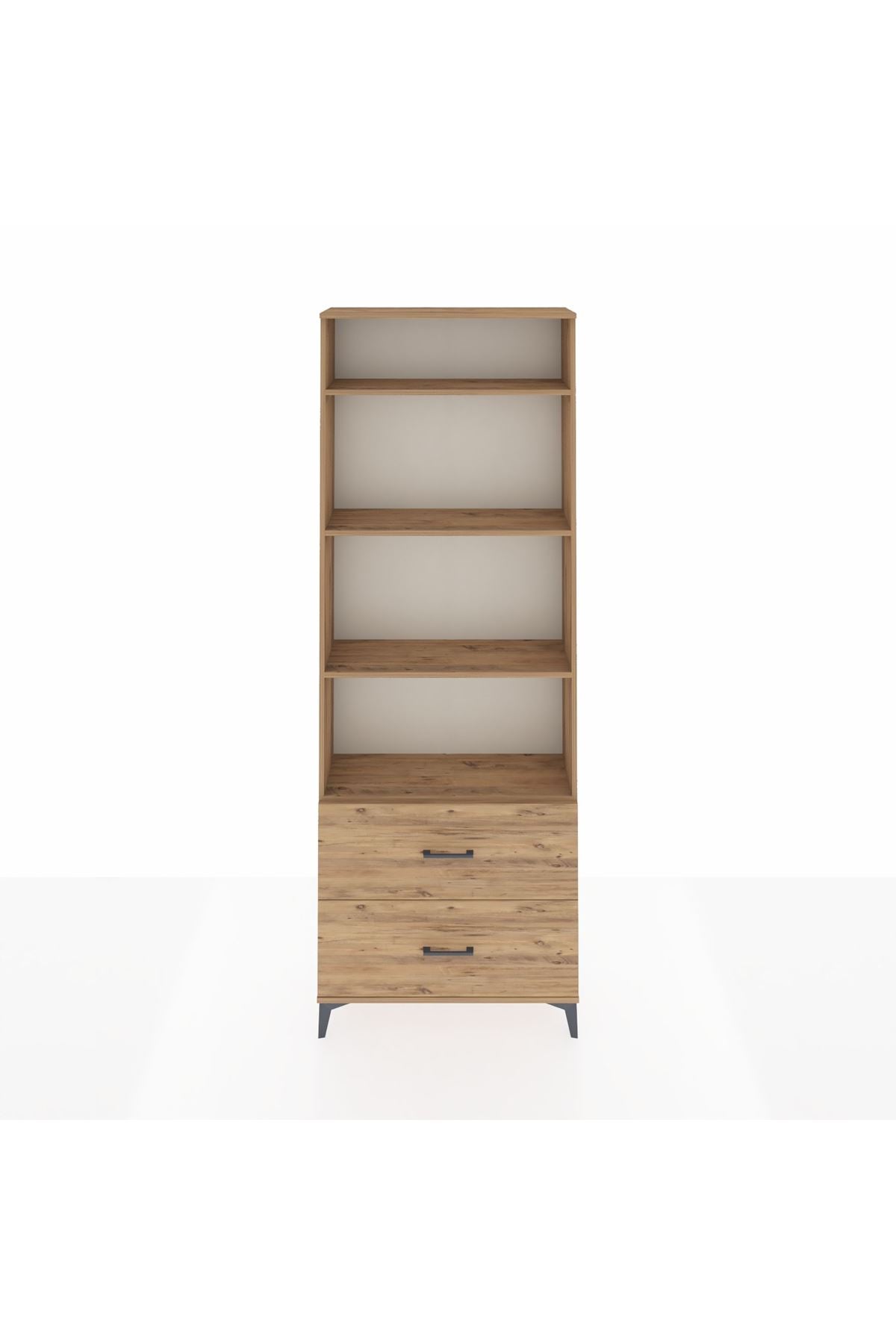 Arges Dolap 4 Raflı 2 Çekmeceli 88x30x243 Çam-Çam