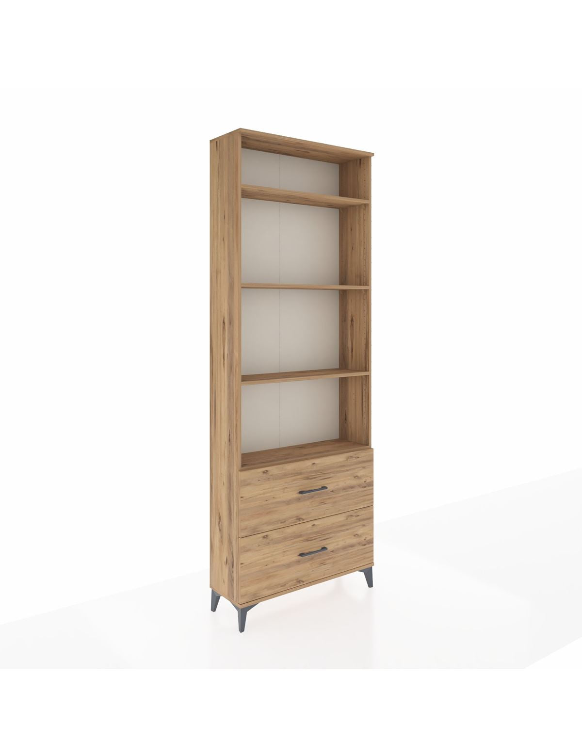 Arges Dolap 4 Raflı 2 Çekmeceli 88x30x243 Çam-Çam