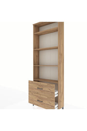 Arges Dolap 4 Raflı 2 Çekmeceli 88x30x243 Çam-Çam