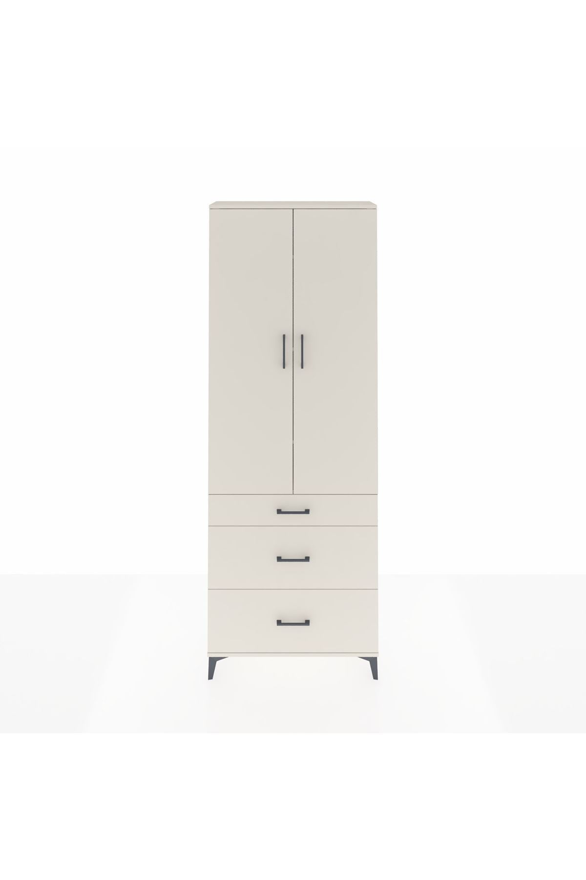 Arges Dolap 4 Raflı 3 Çekmeceli 2 Kapaklı 88x30x243 Aytaşı-Aytaşı