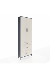 Arges Dolap 4 Raflı 3 Çekmeceli 2 Kapaklı 88x30x243 Antrasit-Aytaşı