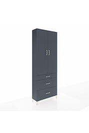 Arges Dolap 4 Raflı 3 Çekmeceli 2 Kapaklı 88x30x243 Antrasit-Antrasit