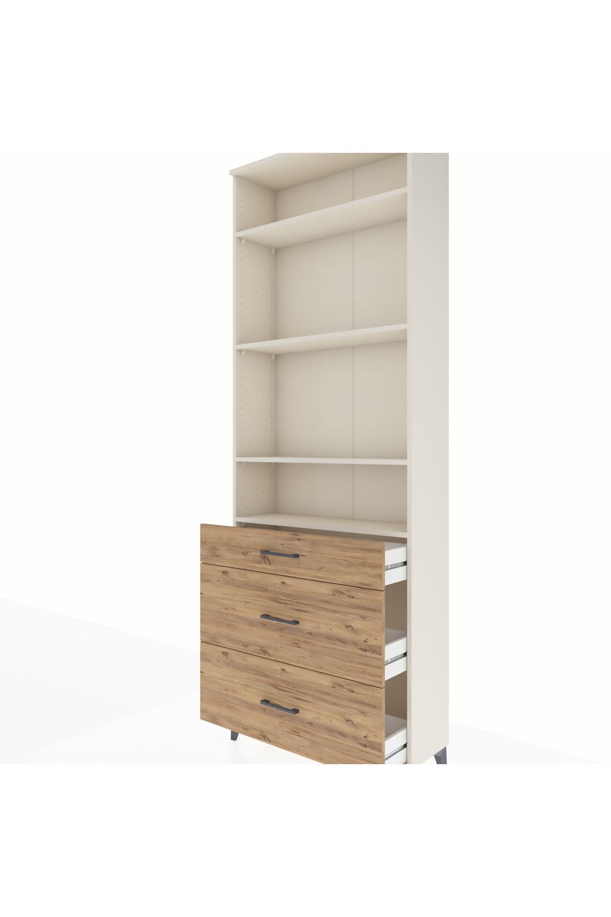 Arges Dolap 4 Raflı 3 Çekmeceli 88x30x243 Aytaşı-Çam