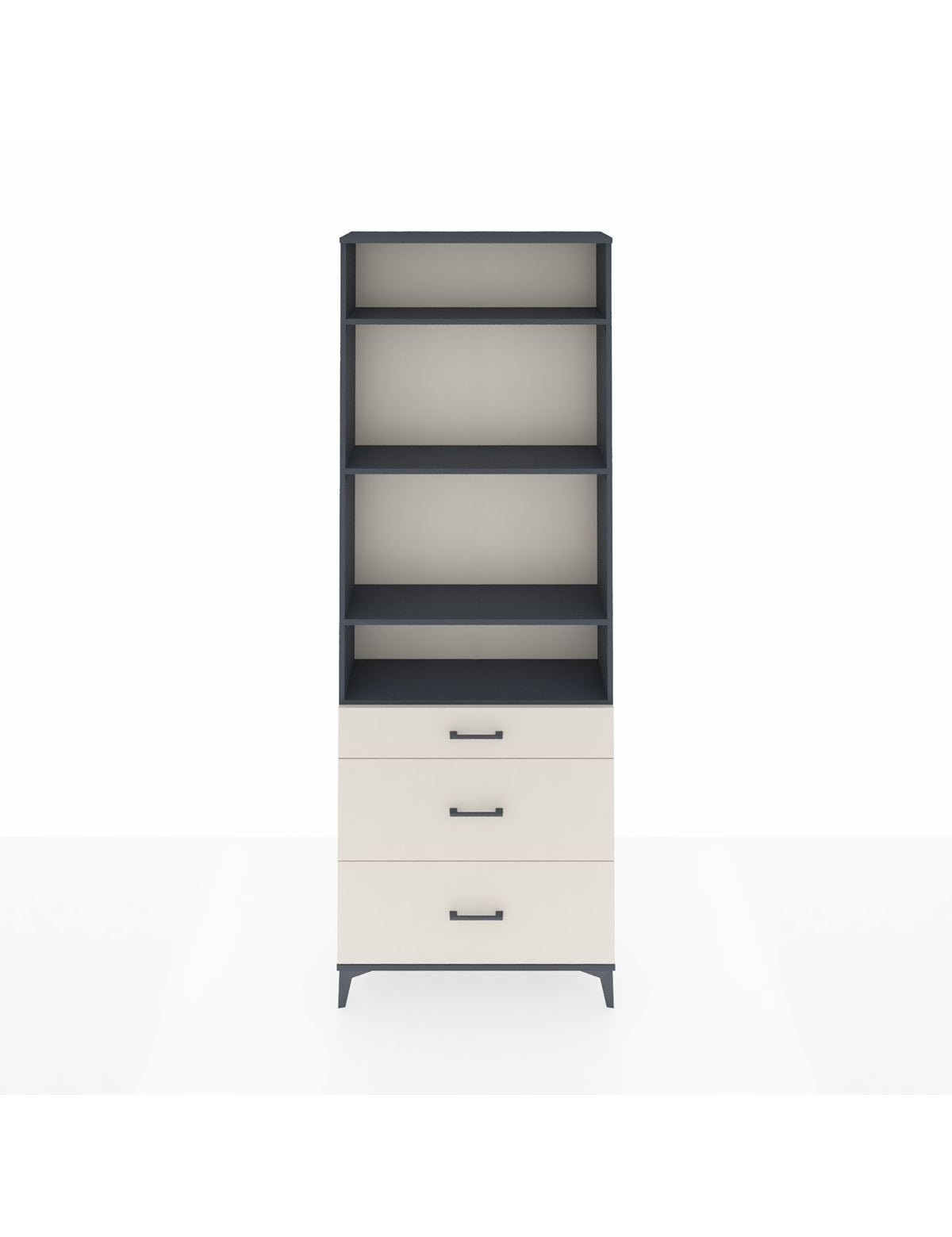 Arges Dolap 4 Raflı 3 Çekmeceli 88x30x243 Antrasit-Aytaşı