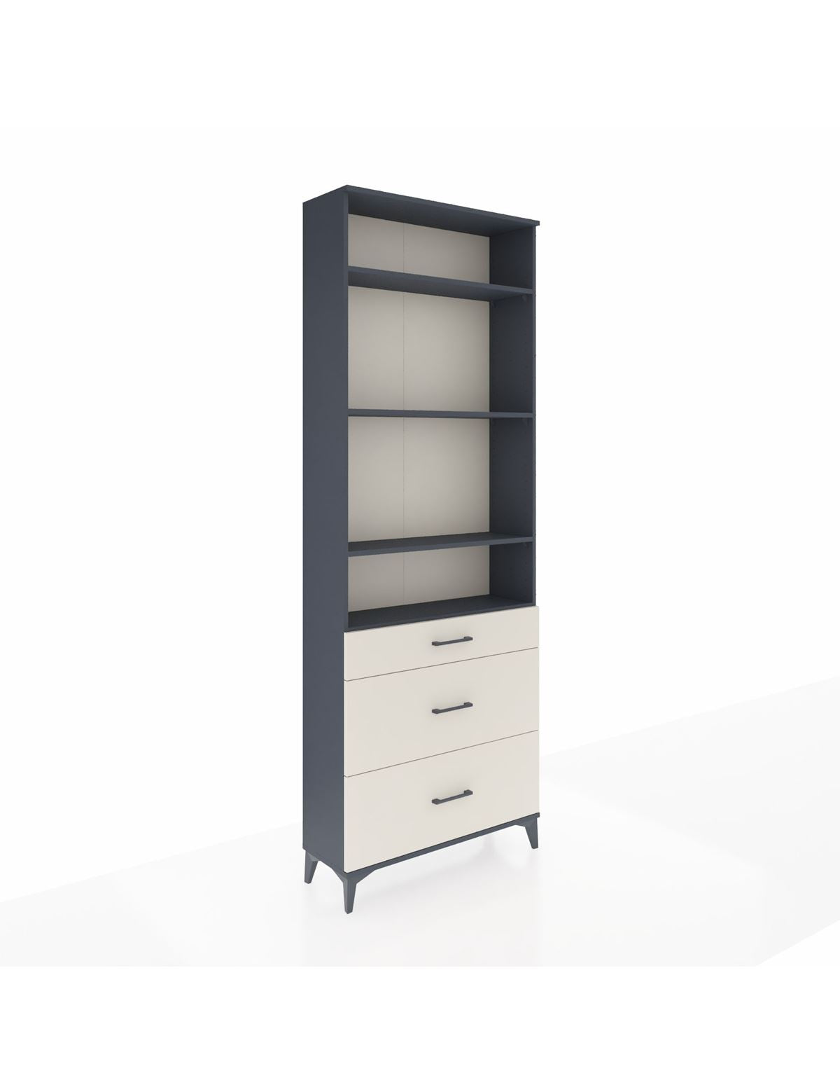 Arges Dolap 4 Raflı 3 Çekmeceli 88x30x243 Antrasit-Aytaşı