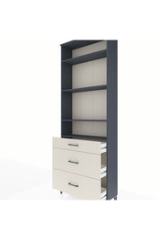 Arges Dolap 4 Raflı 3 Çekmeceli 88x30x243 Antrasit-Aytaşı