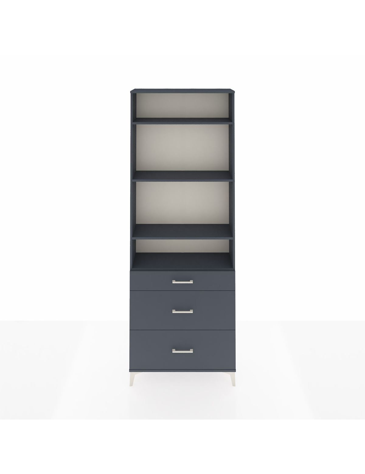 Arges Dolap 4 Raflı 3 Çekmeceli 88x30x243 Antrasit-Antrasit