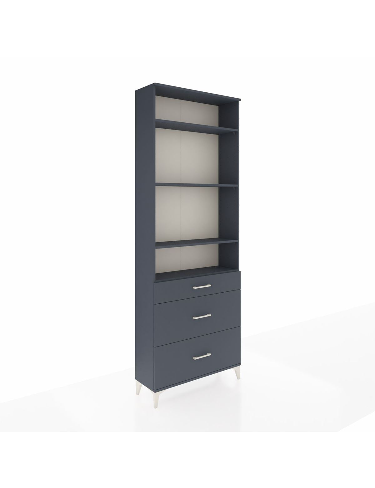 Arges Dolap 4 Raflı 3 Çekmeceli 88x30x243 Antrasit-Antrasit