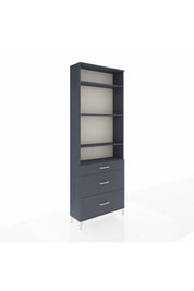 Arges Dolap 4 Raflı 3 Çekmeceli 88x30x243 Antrasit-Antrasit