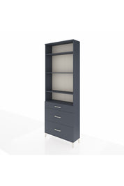 Arges Dolap 4 Raflı 3 Çekmeceli 88x30x243 Antrasit-Antrasit