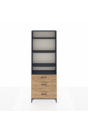 Arges Dolap 4 Raflı 3 Çekmeceli 88x30x243 Antrasit-Çam