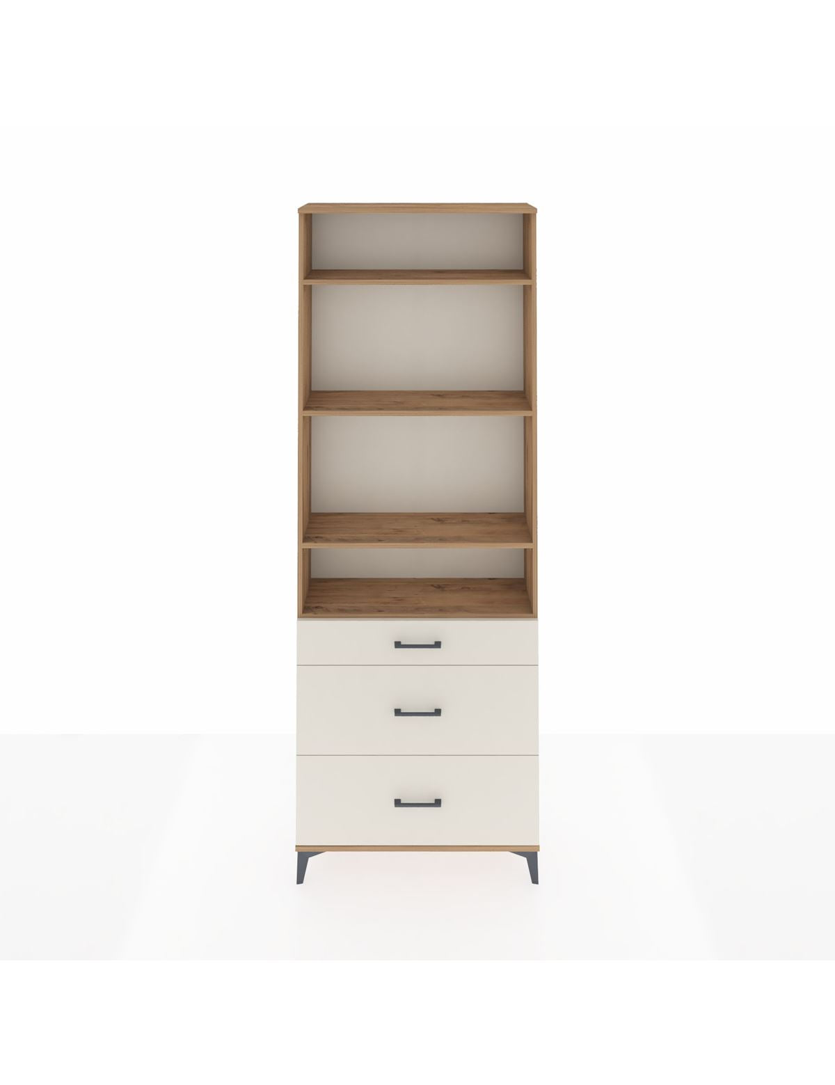 Arges Dolap 4 Raflı 3 Çekmeceli 88x30x243 Çam-Aytaşı