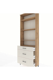 Arges Dolap 4 Raflı 3 Çekmeceli 88x30x243 Çam-Aytaşı