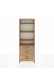 Arges Dolap 4 Raflı 3 Çekmeceli 88x30x243 Çam-Çam