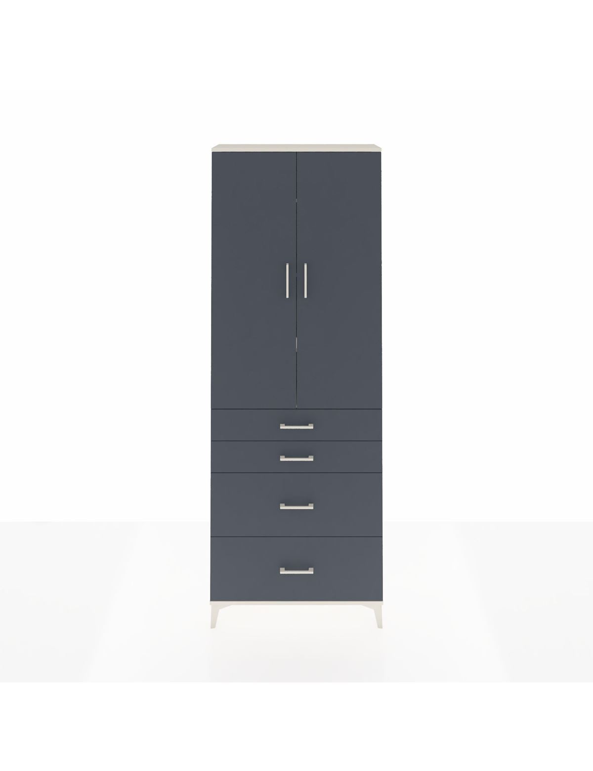 Arges Dolap 4 Raflı 4 Çekmeceli 2 Kapaklı 88x30x243 Aytaşı-Antrasit