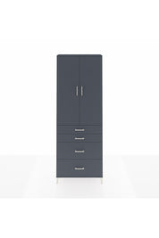 Arges Dolap 4 Raflı 4 Çekmeceli 2 Kapaklı 88x30x243 Antrasit-Antrasit