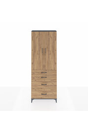 Arges Dolap 4 Raflı 4 Çekmeceli 2 Kapaklı 88x30x243 Antrasit-Çam