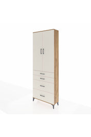 Arges Dolap 4 Raflı 4 Çekmeceli 2 Kapaklı 88x30x243 Çam-Aytaşı
